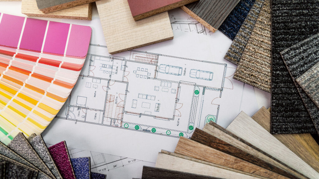 Stock image of interior design plans.